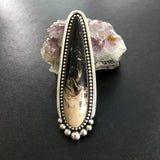 XXL Palm Root Talon Ring or Pendant- 3" Sterling Silver and Petrified Palm Root- Finished to Size