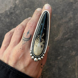 XXL Palm Root Talon Ring or Pendant- 3" Sterling Silver and Petrified Palm Root- Finished to Size