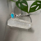 Stamped Turquoise Stacker Cuff- Size M/L- Sterling Silver and Hachita Turquoise Bracelet