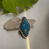 Huge Turquoise Statement Ring or Pendant- Sterling Silver and Morenci II Turquoise- Finished to Size