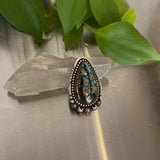 The Divinity Ring- Morenci II Turquoise and Sterling Silver- Finished to Size or as a Pendant