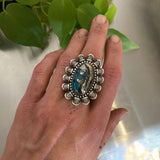 The Eclipse Ring- Morenci II Turquoise and Sterling Silver- Finished to Size or as a Pendant