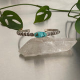 Chunky Stamped Turquoise Cuff- Size L/XL- Royston Turquoise and Chunky Sterling Silver Bracelet