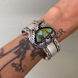 Golden Hour Cuff- Size M/L- Kingman Turquoise and Sterling Silver Bracelet