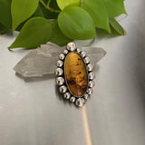 The Helios Ring or Pendant- Mayan Amber and Sterling Silver - Finished to Size or as a Pendant