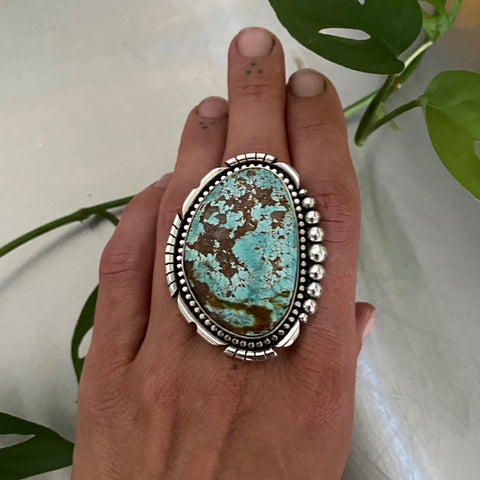Huge Statement  Ring or Pendant- Sterling Silver and Royston Turquoise- Finished to Size
