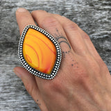 Huge Rosarita Ring- Sterling Silver and Orange Rosarita- Finished to Size