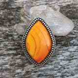 Huge Rosarita Ring- Sterling Silver and Orange Rosarita- Finished to Size