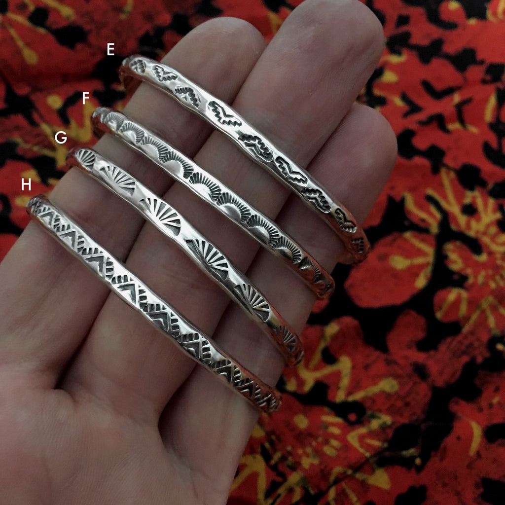 Stamped Silver Cuff Bracelets
