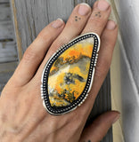 Huge Bumble Bee Jasper and Sterling Silver Statement Ring- Finished to Size