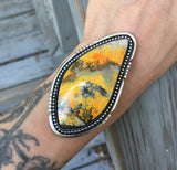 Huge Bumble Bee Jasper and Sterling Silver Statement Ring- Finished to Size
