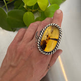 The Jurassic Ring or Pendant- Mayan Amber and Sterling Silver - Finished to Size or as a Pendant