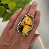 The Jurassic Ring or Pendant- Mayan Amber and Sterling Silver - Finished to Size or as a Pendant