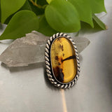 The Jurassic Ring or Pendant- Mayan Amber and Sterling Silver - Finished to Size or as a Pendant