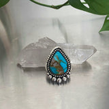 Large Teardrop Statement  Ring or Pendant- Sterling Silver and Kingman Turquoise- Finished to Size