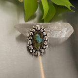 The Luminosity Ring- Bamboo Mountain Turquoise and Sterling Silver- Finished to Size or as a Pendant