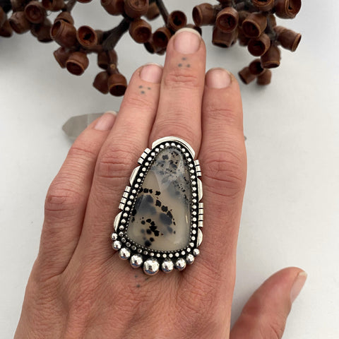 Large Agate Portal Ring or Pendant- Sterling Silver and Montana Agate- Finished to Size
