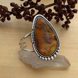Huge Montana Agate Cuff- Sterling Silver and Montana Agate Bracelet- Size M/L