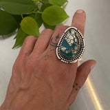 Large Turquoise Statement Ring or Pendant- Sterling Silver and Morenci II Turquoise- Finished to Size
