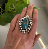The Nova Ring- Morenci II Turquoise and Sterling Silver- Finished to Size or as a Pendant