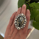 The Supernova Ring- Morenci II Turquoise and Sterling Silver- Finished to Size or as a Pendant