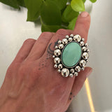 The Supernova Ring- New Lander Variscite and Sterling Silver- Finished to Size or as a Pendant