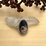 Fiery Palm Root Oval Ring or Pendant- Sterling Silver- Finished to Size