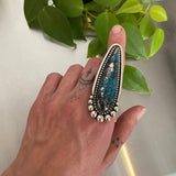 The Quasar Ring- Morenci II Turquoise and Sterling Silver- Finished to Size or as a Pendant