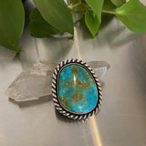 The Poseidon Ring- Kingman Turquoise and Sterling Silver- Finished to Size or as a Pendant