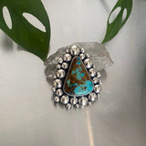 Large Super Bubble Ring or Pendant- Sterling Silver and Royston Turquoise- Finished to Size