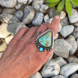 Large 2 Stone Turquoise Celestial Ring or Pendant- Sterling Silver and Royston Turquoise- Finished to Size