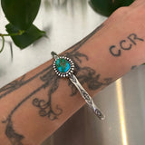 Stamped Turquoise Stacker Cuff- Size L/XL- Sonoran Gold Turquoise and Sterling Silver Bracelet
