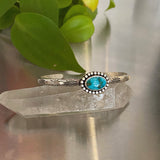 Stamped Stacker Cuff- Size S/M- Lone Mountain Turquoise and Sterling Silver Bracelet