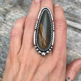 Large Cripple Creek Jasper Talon Ring or Pendant- Sterling Silver and Picture Jasper- Finished to Size
