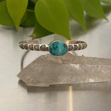 Chunky Stamped Turquoise Stacker Cuff- Size S/M- Royston Turquoise and Sterling Silver Bracelet