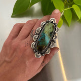 The Sunbeam Ring- Bamboo Mountain Turquoise and Sterling Silver- Finished to Size or as a Pendant