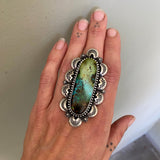 The Sunbeam Ring- Bamboo Mountain Turquoise and Sterling Silver- Finished to Size or as a Pendant