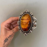 The Sundown Cuff- Mayan Amber and Sterling Silver Bracelet- Size S/M
