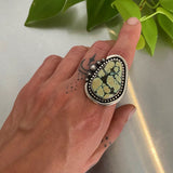 The Sunflowers Ring- Bamboo Mountain Turquoise and Sterling Silver- Finished to Size or as a Pendant