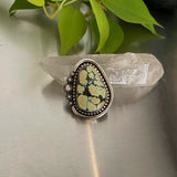 The Sunflowers Ring- Bamboo Mountain Turquoise and Sterling Silver- Finished to Size or as a Pendant