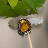 The Sunlit Ring or Pendant- Mayan Amber and Sterling Silver - Finished to Size or as a Pendant