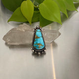Turquoise Celestial Ring or Pendant- Sterling Silver and Turquoise Mountain Turquoise- Finished to Size