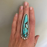 The Tidal Pool Ring- Bamboo Mountain Turquoise and Sterling Silver- Finished to Size or as a Pendant