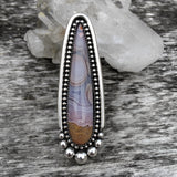 Large Agua Nueva Agate Talon Ring or Pendant- Sterling Silver and Agate- Finished to Size