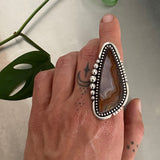 Huge Agate Statement Ring or Pendant- Sterling Silver and Agua Nueva Agate- Finished to Size
