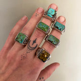 The Elements Signet Ring- Size 11- Bamboo Mountain Turquoise and Sterling Silver