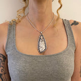 The Alpine Necklace- Huge Wild Horse Magnesite and Sterling Silver- Sterling Chain Included