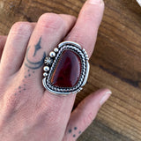 Red Alunite Celestial Ring- Sterling Silver and Red Alunite Finished to Size or as a Pendant
