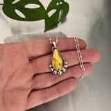 Dainty Amber Bubble Necklace- Sterling Silver and Mayan Amber- 18" Chain