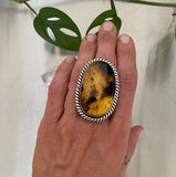 Huge Chunky Amber Ring or Pendant- Sterling Silver and Mayan Amber- Finished to Size